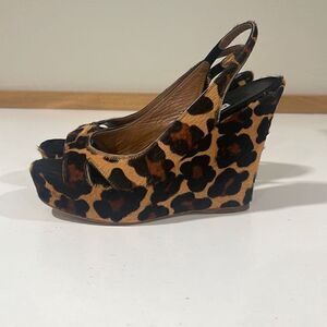 Lautre Chose Wedge Animal Print Shoes